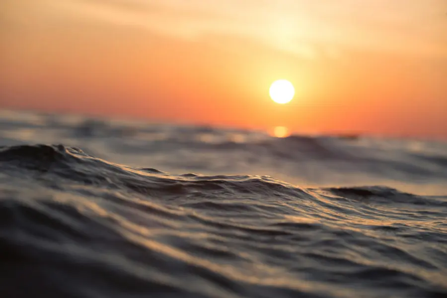 Water zee zonsondergang